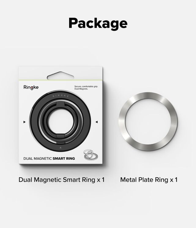 Магнитное кольцо-держатель Ringke Dual Magnetic Smart Ring (8800328816848) - Black: фото 14 из 18