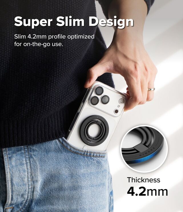Магнитное кольцо-держатель Ringke Dual Magnetic Smart Ring (8800328816848) - Black: фото 9 из 18