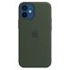 Оригинальный чехол MagSafe Silicone Case для Apple iPhone 12 mini (MHKR3ZE/A) - Cypress Green (253694G). Фото 1 из 6