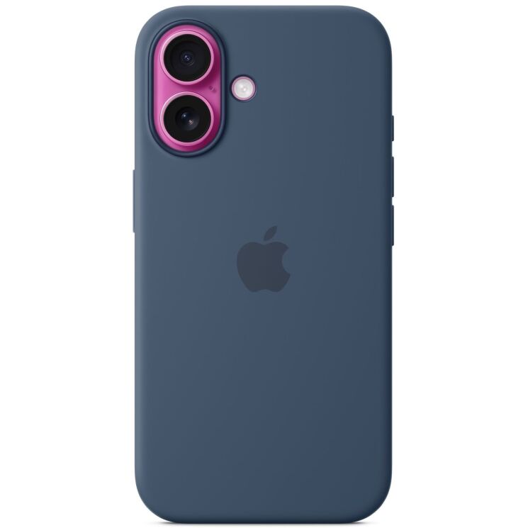 Оригинальный чехол Silicone Case with MagSafe для Apple iPhone 16 (MYY23) - Denim: фото 4 из 6