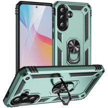 Противоударный чехол с подставкой Deexe Armor Case для Samsung Galaxy A37 (A376) - Blackish Green: фото 1 из 7