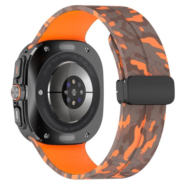 Ремешок Deexe Camouflage Pattern для Samsung Galaxy Watch Ultra (47mm) - Orange: фото 1 из 6