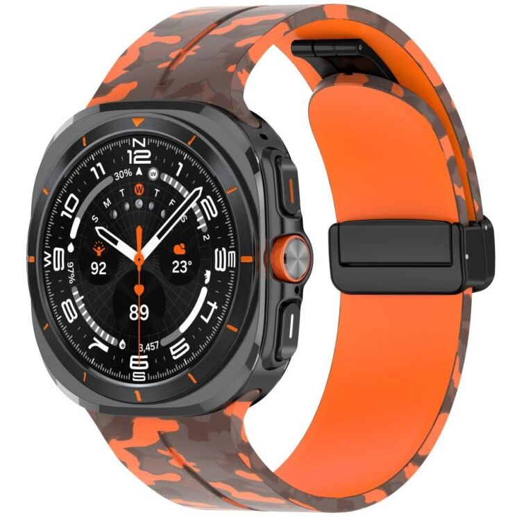 Ремешок Deexe Camouflage Pattern для Samsung Galaxy Watch Ultra (47mm) - Orange: фото 4 из 6