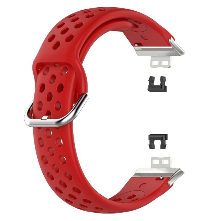 Ремешок Deexe Dot Style для Huawei Watch Fit - Red: фото 2 из 5