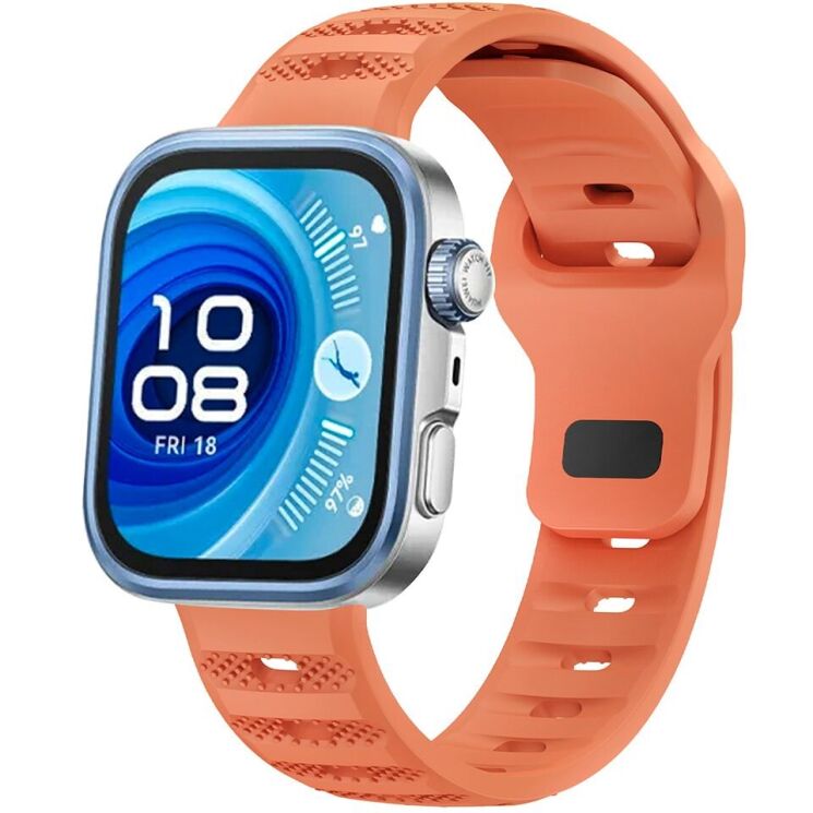 Ремінець Deexe Dot Texture для Huawei Watch Fit 3 / Fit 4 / Fit 4 Pro - Orange: фото 3 з 6