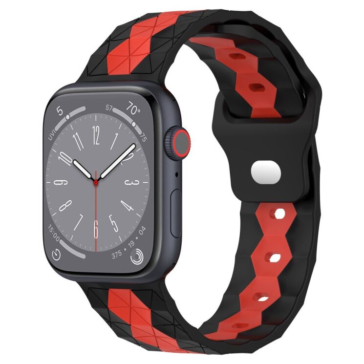 Ремешок Deexe Flex Series для Apple Watch 42 (Series 10) / 41 / 40 / SE 40 / 38 - Black / Red: фото 4 из 6