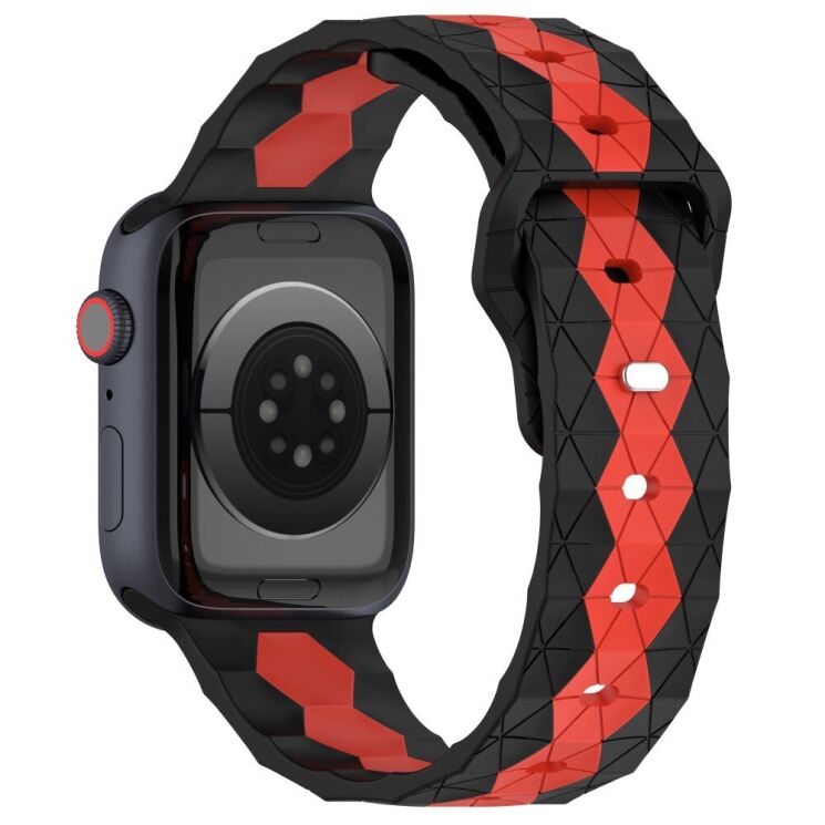 Ремешок Deexe Flex Series для Apple Watch 42 (Series 10) / 41 / 40 / SE 40 / 38 - Black / Red: фото 1 из 6