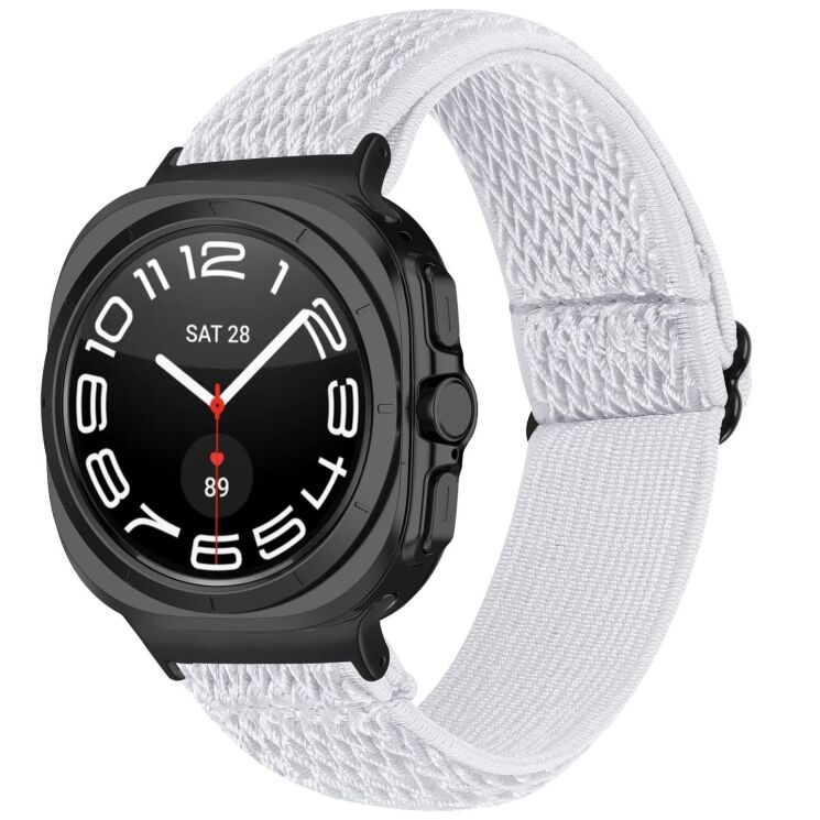 Ремешок Deexe Knitted Strap для Samsung Galaxy Watch Ultra (2025) - White: фото 2 из 6