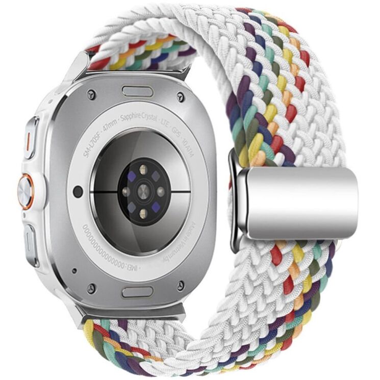 Ремінець Deexe Knitted Strap для Samsung Galaxy Watch Ultra (47mm) - White Rainbow: фото 1 з 5