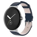 Ремінець Deexe Leather Band для Google Pixel Watch / Watch 2 / Watch 3 (41mm) - Dark Blue (311701DB)