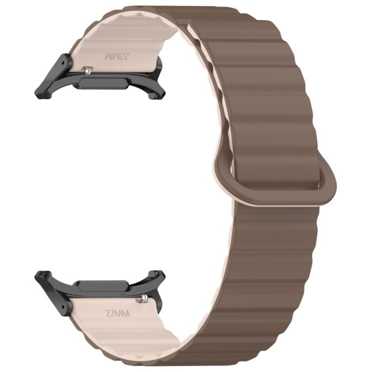 Ремінець Deexe Magnetic Band для Samsung Galaxy Watch Ultra - Brown / Apricot: фото 3 з 7