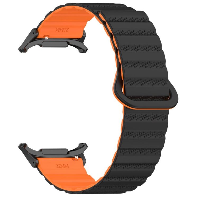 Ремешок Deexe Magnetic Strap для Samsung Galaxy Watch Ultra (47mm) - Black / Orange: фото 3 из 7