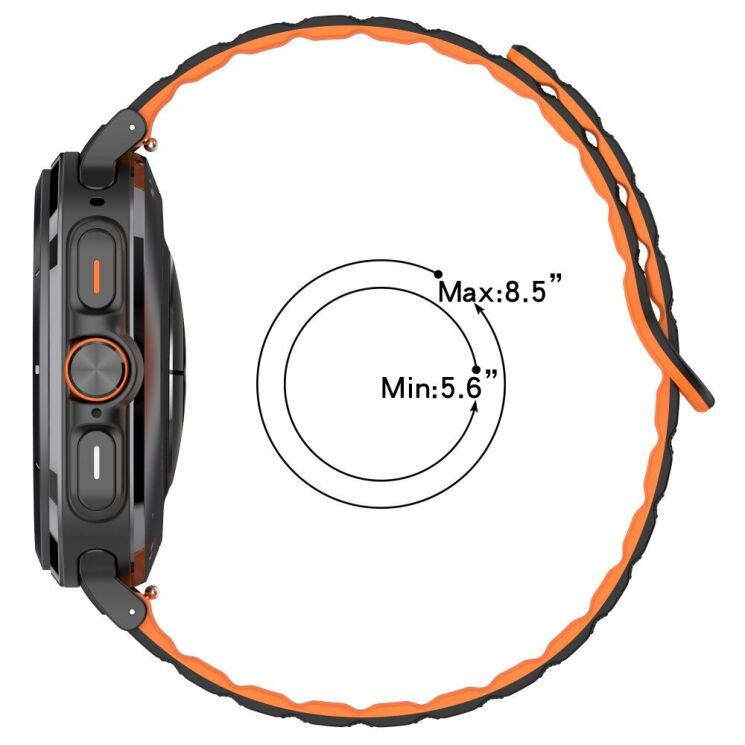 Ремінець Deexe Magnetic Strap для Samsung Galaxy Watch Ultra (47mm) - Grey / Orange: фото 7 з 7