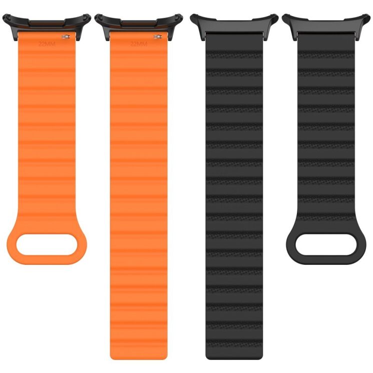 Ремінець Deexe Magnetic Strap для Samsung Galaxy Watch Ultra (47mm) - Grey / Orange: фото 5 з 7