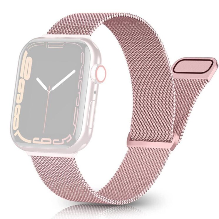 Ремешок Deexe Milanese Loop для Apple Watch 46 / 45 / 44 / SE 44 / 42 (Series 1-3) / Ultra / Ultra 2 - Rose Pink: фото 1 из 6