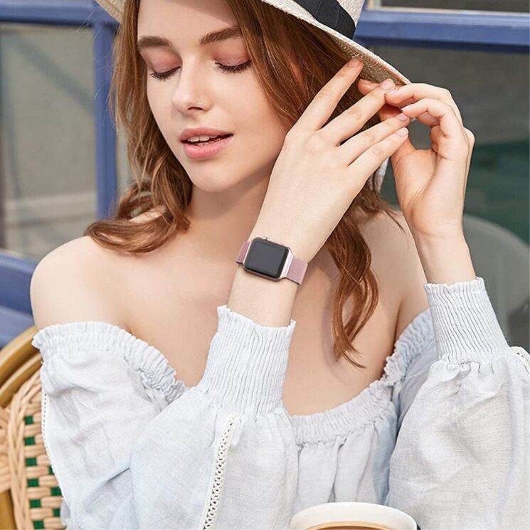 Ремешок Deexe Milanese Loop для Apple Watch 46 / 45 / 44 / SE 44 / 42 (Series 1-3) / Ultra / Ultra 2 - Multicolor: фото 5 из 6