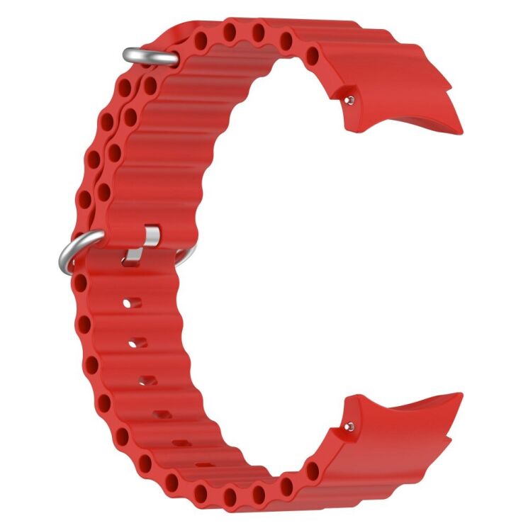 Ремешок Deexe Ocean Strap для Samsung Galaxy Watch 4 / 5 / 6 / 7 / FE (40mm) - Red: фото 3 из 7