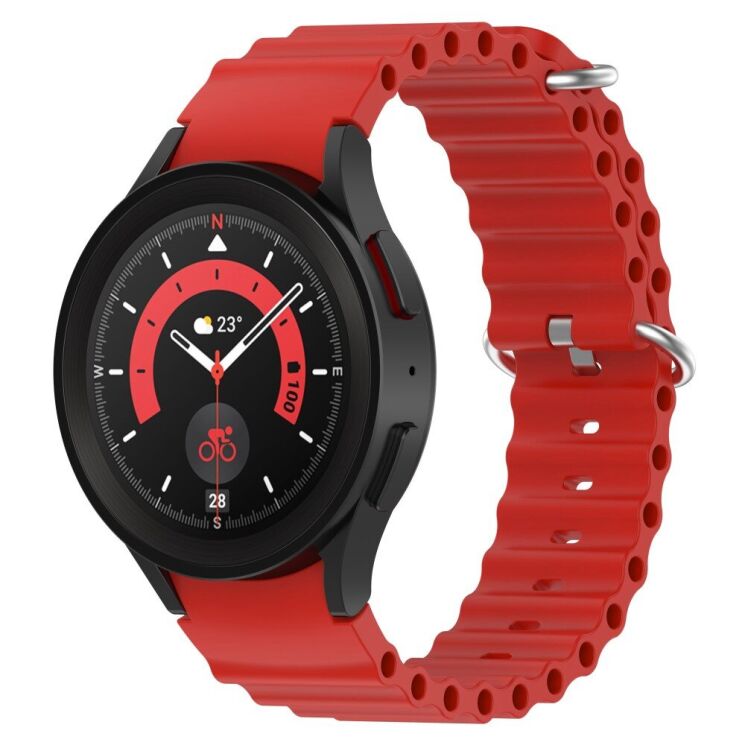 Ремешок Deexe Ocean Strap для Samsung Galaxy Watch 4 / 5 / 6 / 7 / FE (40mm) - Red: фото 5 из 7