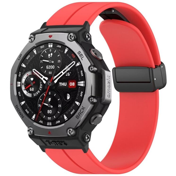 Ремінець Deexe Soft Line для Xiaomi Amazfit T-ReX 3 - Red: фото 3 з 3