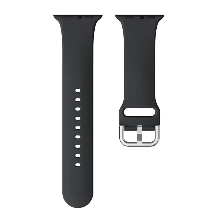 Ремінець Deexe Soft Silicone для Apple Watch 42 (Series 10/11) / 41 / 40 / SE 40 / 38 - Black: фото 4 з 7