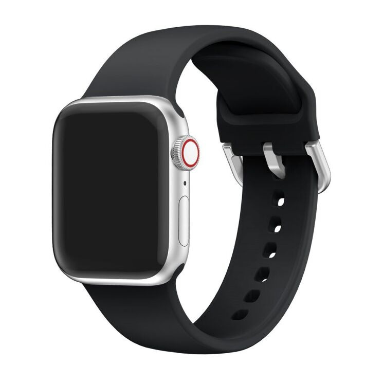 Ремінець Deexe Soft Silicone для Apple Watch 42 (Series 10/11) / 41 / 40 / SE 40 / 38 - Black: фото 2 з 7