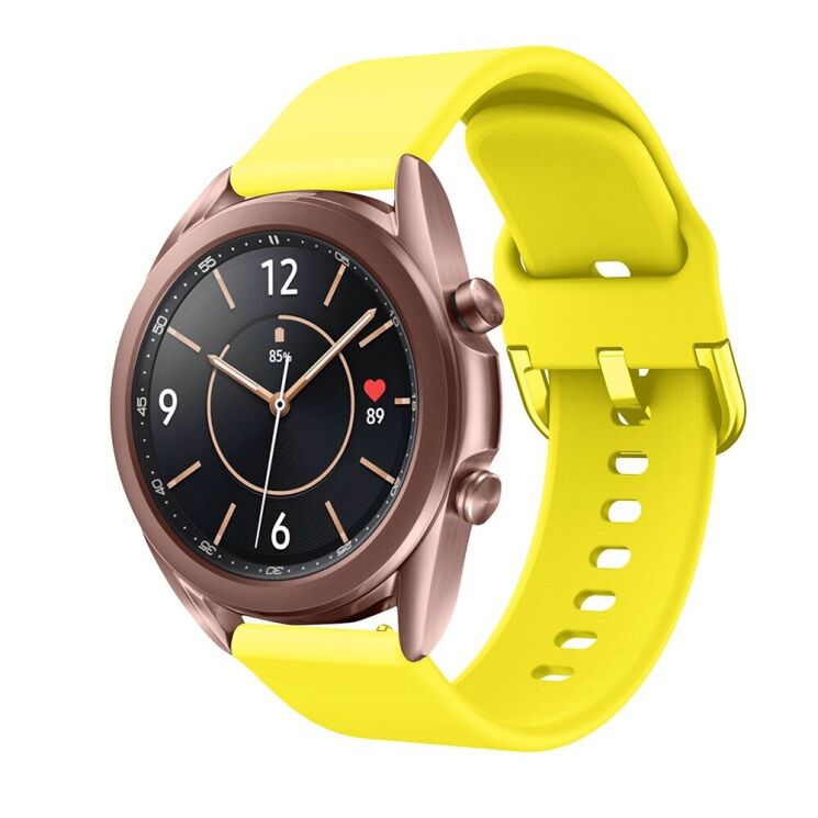 Ремешок Deexe Soft Silicone для&nbsp; Samsung Galaxy Watch 3 (41mm) - Yellow: фото 4 из 4