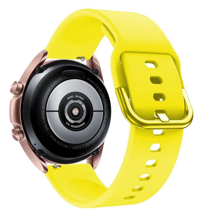 Ремешок Deexe Soft Silicone для&nbsp; Samsung Galaxy Watch 3 (41mm) - Yellow: фото 1 из 4