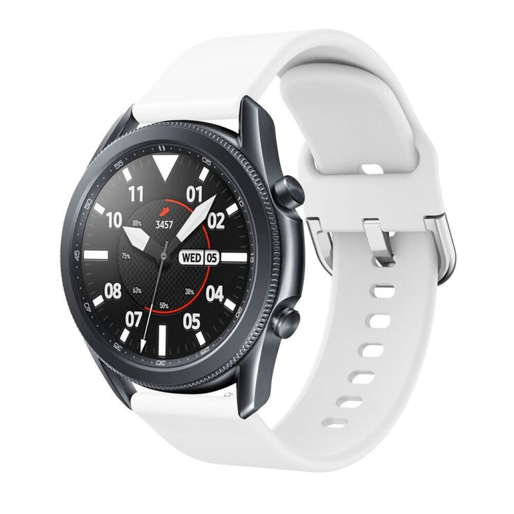 Ремешок Deexe Soft Silicone для&nbsp; Samsung Galaxy Watch 3 (45mm) - White: фото 4 из 4