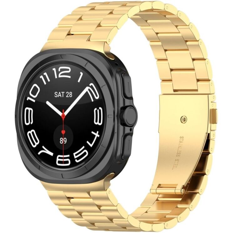Ремешок Deexe Stainless Steel для Samsung Galaxy Watch Ultra (47mm) - Gold: фото 4 из 9