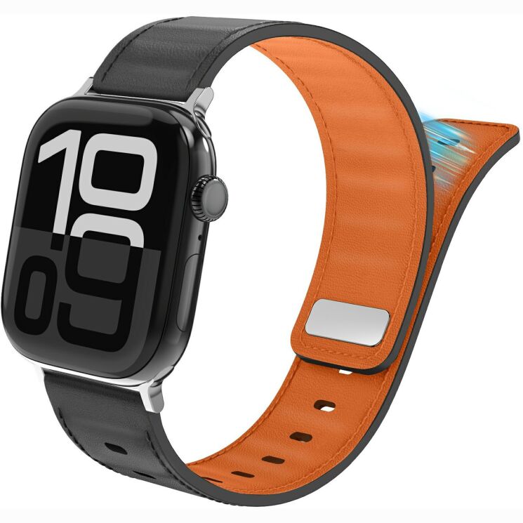Ремешок для часов AHASTYLE Signature Touch для Apple Watch 46 / 45 / 44 / SE 44 / 42 (Series 1-3) / Ultra / Ultra 2 / Ultra 3 - Black / Orange (364538OB) Ремешок для часов AHASTYLE Signature Touch для Apple Watch 46 / 45 / 44 / SE 44 / 42 (Series 1-3) / Ultra / Ultra 2 / Ultra 3 - Black / Orange: фото 2 из 8