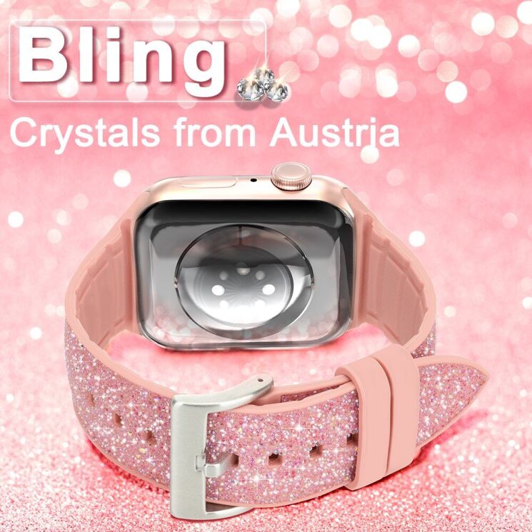 Ремінець KINGXBAR Glitter Series для Apple Watch 46 / 45 / 44 / SE 44 / 42 (Series 1-3) / Ultra / Ultra 2 - Blue: фото 3 з 8
