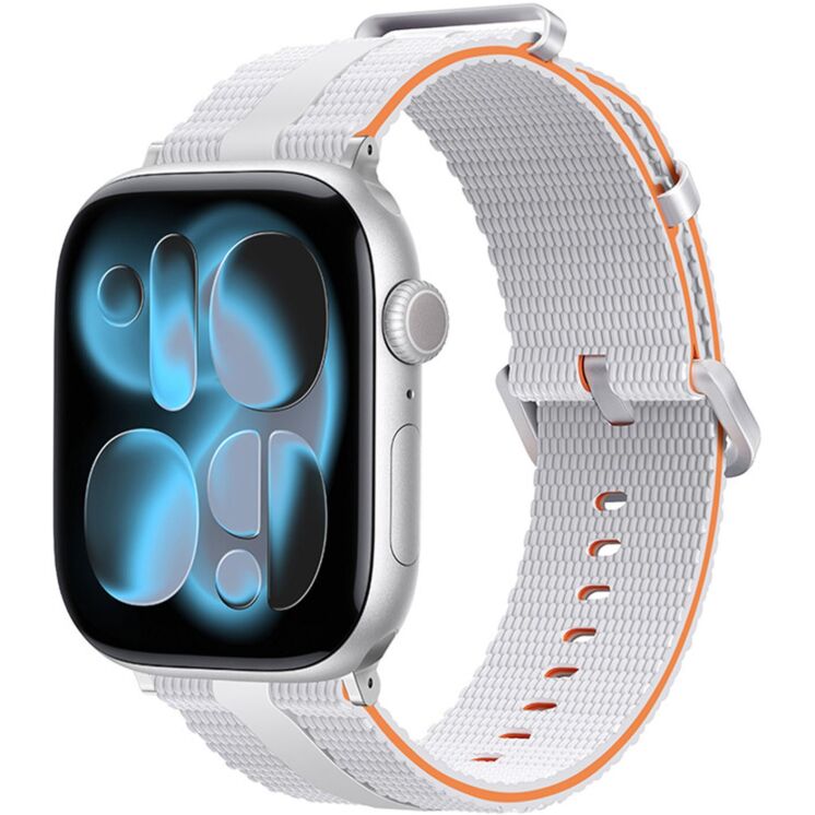 Ремінець Reframe Sport Linear для Apple Watch 46 / 45 / 44 / SE 44 / 42 (Series 1-3) / Ultra / Ultra 2 / Ultra 3 - White / Orange: фото 2 з 5