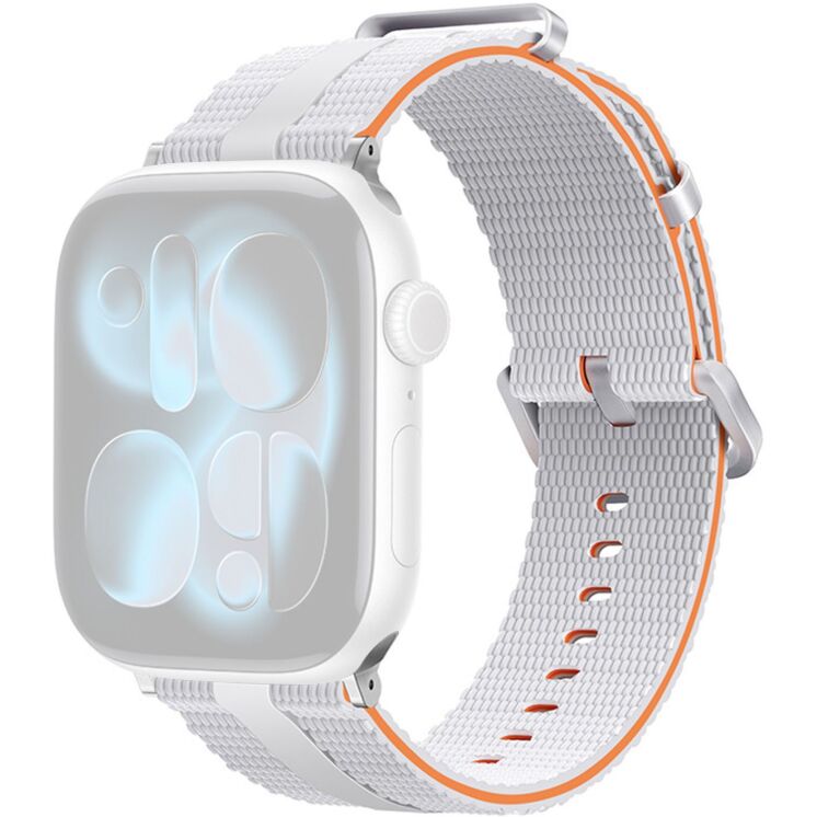 Ремінець Reframe Sport Linear для Apple Watch 46 / 45 / 44 / SE 44 / 42 (Series 1-3) / Ultra / Ultra 2 / Ultra 3 - White / Orange: фото 1 з 5