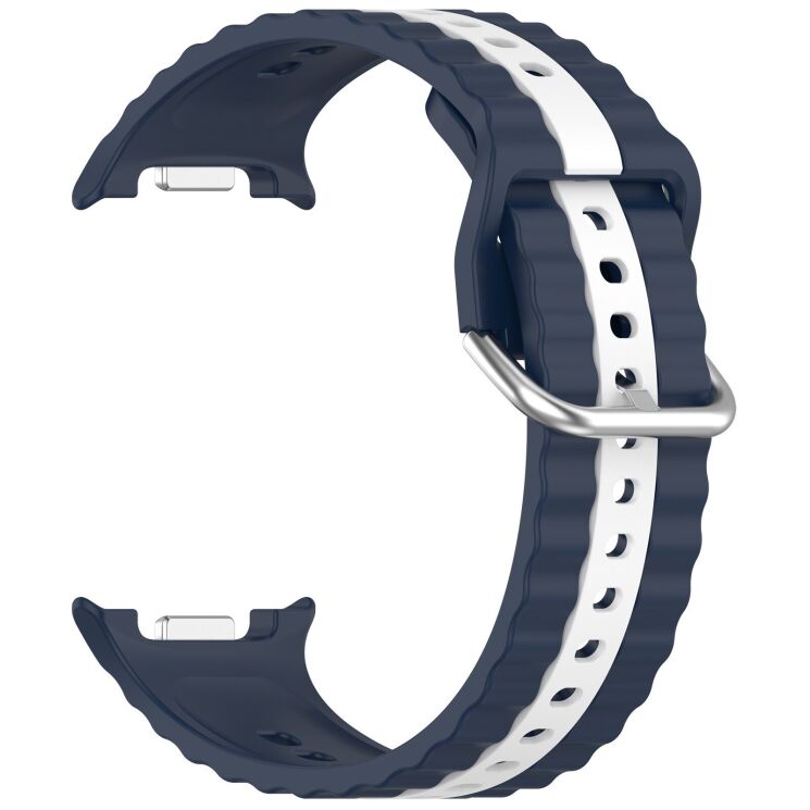 Ремінець Reframe Vertical Strip для Samsung Galaxy Watch 8 (40/44mm) / 8 Classic / Ultra (2025) - Midnight Blue / White: фото 1 з 5