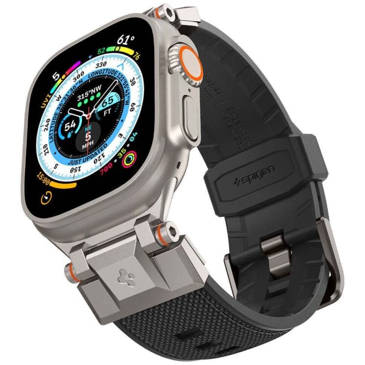Ремешок Spigen (SGP) DuraPro Armor для Apple Watch 46 / 45 / 44 / SE 44 / 42 (Series 1-3) / Ultra / Ultra 2 - Black: фото 1 из 15