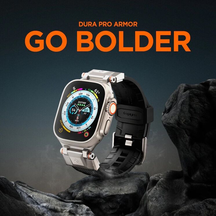 Ремешок Spigen (SGP) DuraPro Armor для Apple Watch 46 / 45 / 44 / SE 44 / 42 (Series 1-3) / Ultra / Ultra 2 - Grey: фото 10 из 16
