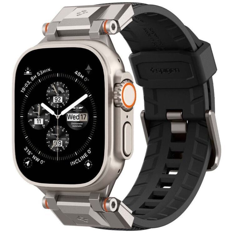 Ремешок Spigen (SGP) DuraPro Armor для Apple Watch 46 / 45 / 44 / SE 44 / 42 (Series 1-3) / Ultra / Ultra 2 - Black: фото 2 из 15