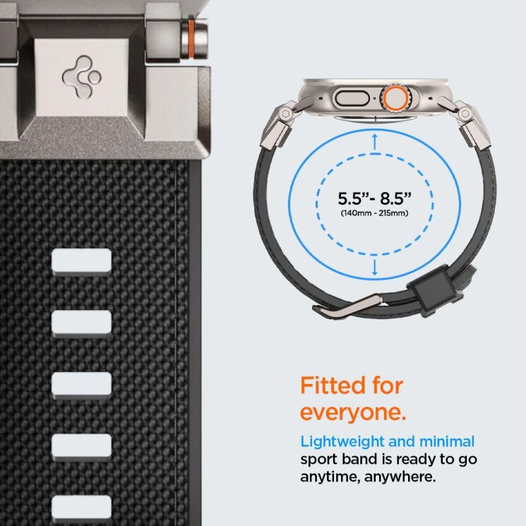Ремешок Spigen (SGP) DuraPro Armor для Apple Watch 46 / 45 / 44 / SE 44 / 42 (Series 1-3) / Ultra / Ultra 2 - Grey: фото 12 из 16