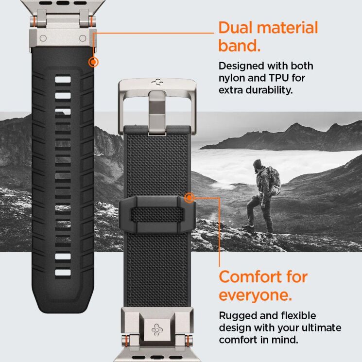 Ремешок Spigen (SGP) DuraPro Armor для Apple Watch 46 / 45 / 44 / SE 44 / 42 (Series 1-3) / Ultra / Ultra 2 - Grey: фото 16 из 16
