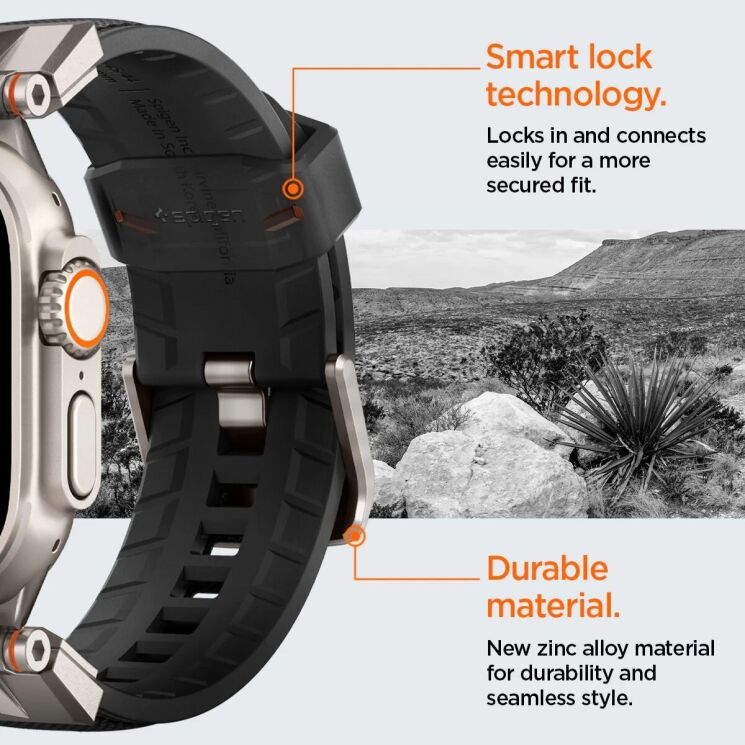Ремешок Spigen (SGP) DuraPro Armor для Apple Watch 46 / 45 / 44 / SE 44 / 42 (Series 1-3) / Ultra / Ultra 2 - Grey: фото 15 из 16