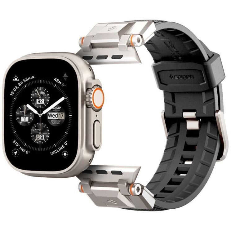 Ремешок Spigen (SGP) DuraPro Armor для Apple Watch 46 / 45 / 44 / SE 44 / 42 (Series 1-3) / Ultra / Ultra 2 - Black: фото 4 из 15