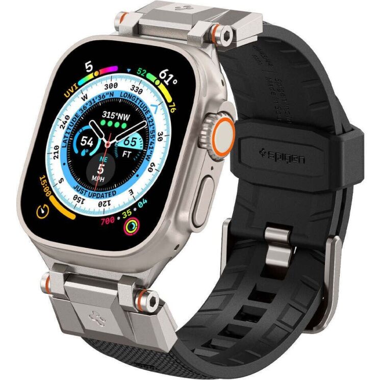 Ремешок Spigen (SGP) DuraPro Armor для Apple Watch 46 / 45 / 44 / SE 44 / 42 (Series 1-3) / Ultra / Ultra 2 - Black: фото 3 из 15