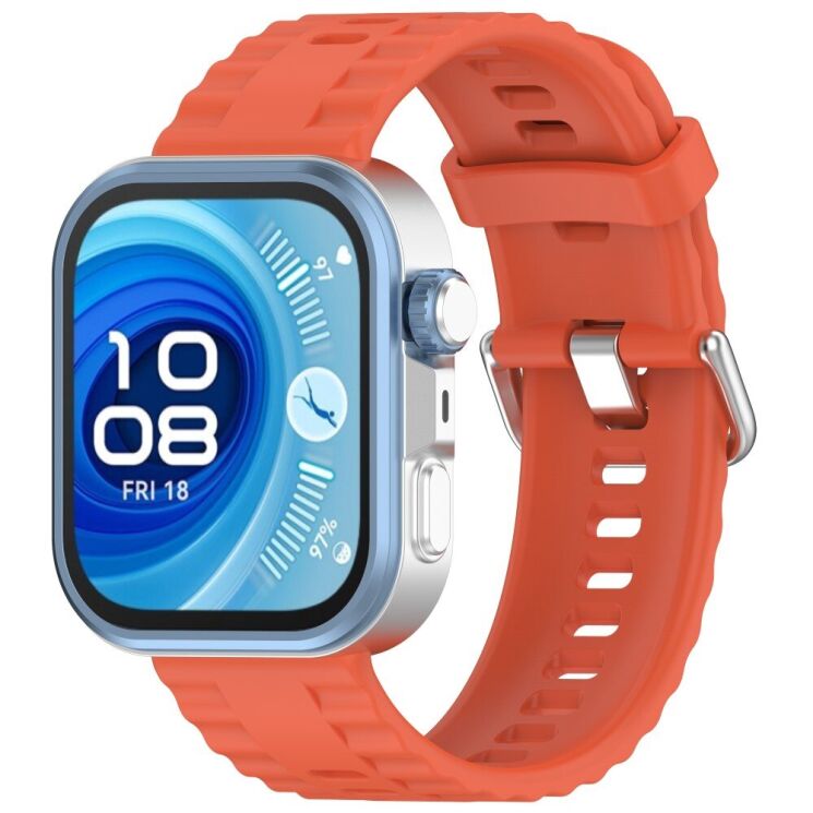 Ремешок UniCase Silicone Strap для Huawei Watch Fit 3 / Fit 4 / Fit 4 Pro - Orange: фото 3 из 7