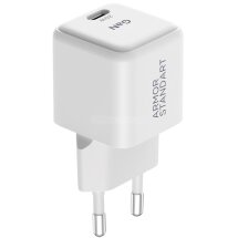 Мережевий зарядний пристрій ArmorStandart AR373 20W GaN Type-C - White: фото 1 з 1