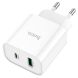Сетевое зарядное устройство Hoco C80A Plus Rapido PD20W+QC3.0 + кабель Type-C to Lightning - White (346163W). Фото 6 из 14