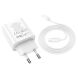 Сетевое зарядное устройство Hoco C80A Plus Rapido PD20W+QC3.0 + кабель Type-C to Lightning - White (346163W). Фото 5 из 14