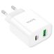 Сетевое зарядное устройство Hoco C80A Plus Rapido PD20W+QC3.0 + кабель Type-C to Lightning - White (346163W). Фото 9 из 14