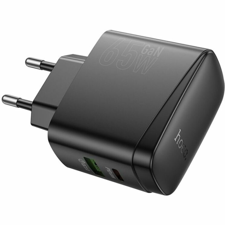 Сетевое зарядное устройство Hoco CS63A Bright PD65W (USB + Type-C) - Black: фото 3 из 5