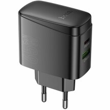Мережевий зарядний пристрій Hoco CS63A Bright PD65W (USB + Type-C) - Black: фото 1 з 5