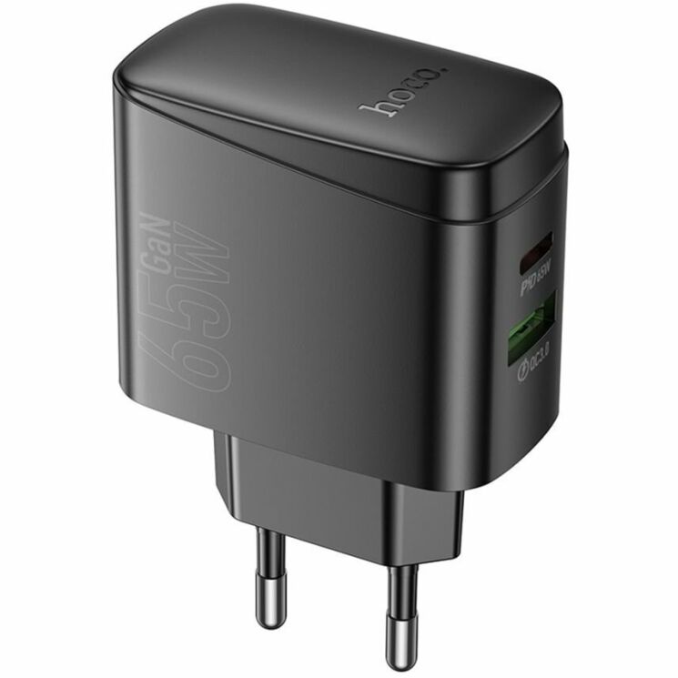 Сетевое зарядное устройство Hoco CS63A Bright PD65W (USB + Type-C) - Black: фото 1 из 5